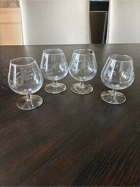 Princess House Etched Vintage Brandy Snifters‎ - Clear (Set of 4)